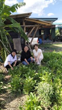 สพอ.แม่เมาะ : ติดตามสนับสนุนการปลูกพืชผักสวนครัว 